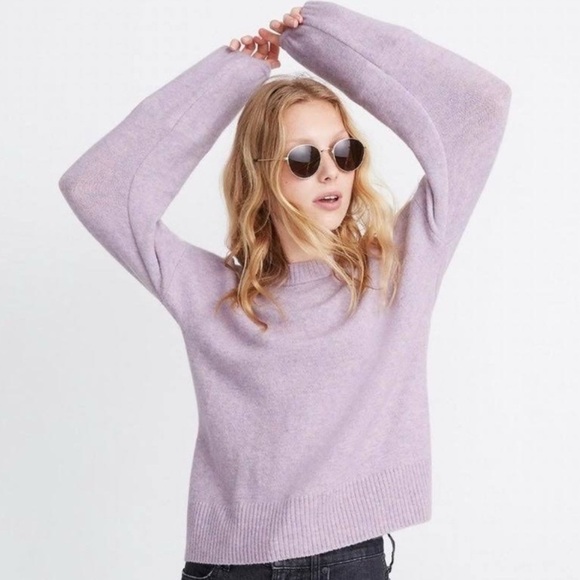Madewell Sweaters - Madewell Payton Heather Lilac Pullover Sweater in Coziest Yarn